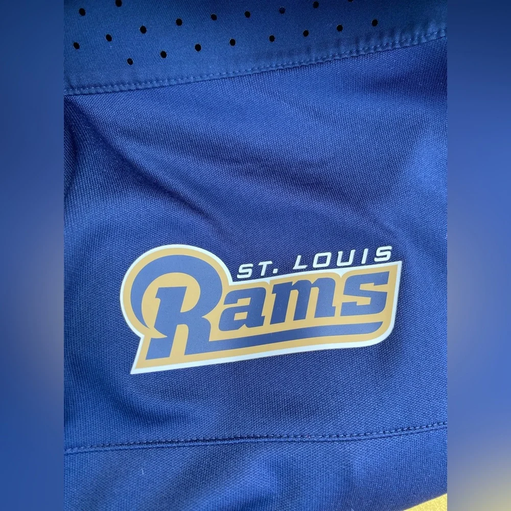 Nike x NFL Blue Gold St.Louis Rams Dri-Fit Short Sleeve Polo Shirt XL - Picture 11 of 11